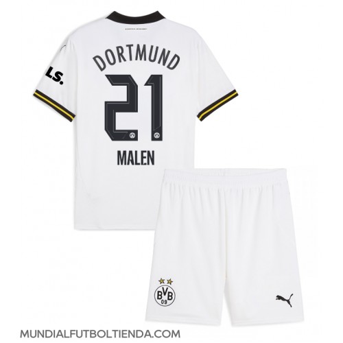 Camiseta Borussia Dortmund Donyell Malen #21 Tercera Equipación Replica 2024-25 para niños mangas cortas (+ Pantalones cortos)